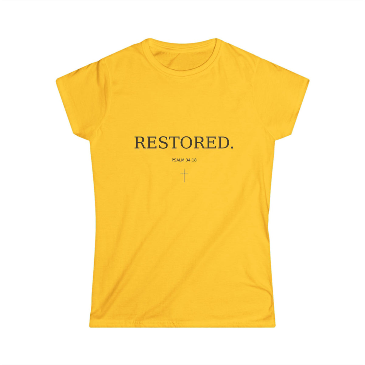 Faith 'RESTORED' Women's Tee — Christian Inspirational Scripture Shirt